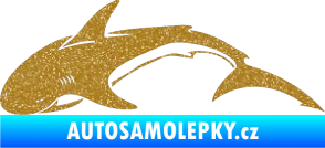 Samolepka Žralok 007 levá Ultra Metalic zlatá