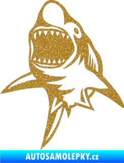 Samolepka Žralok 011 levá Ultra Metalic zlatá