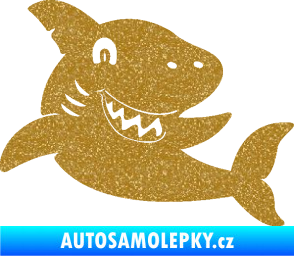 Samolepka Žralok 019 pravá Ultra Metalic zlatá