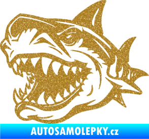 Samolepka Žralok 021 levá Ultra Metalic zlatá