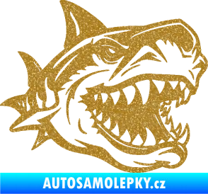 Samolepka Žralok 021 pravá Ultra Metalic zlatá