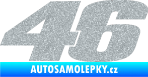 Samolepka 46 Valentino Rossi jednobarevná Ultra Metalic stříbrná metalíza