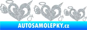 Samolepka Angel devil family 002 rodinka v autě Ultra Metalic stříbrná metalíza