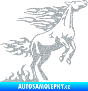 Samolepka Animal flames 001 pravá kůň Ultra Metalic stříbrná metalíza