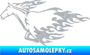 Samolepka Animal flames 003 levá kůň Ultra Metalic stříbrná metalíza