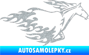 Samolepka Animal flames 003 pravá kůň Ultra Metalic stříbrná metalíza