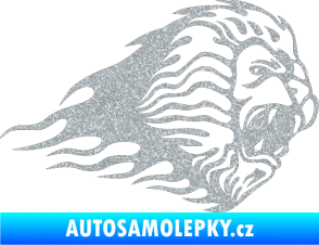 Samolepka Animal flames 014 pravá lev Ultra Metalic stříbrná metalíza