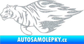 Samolepka Animal flames 021 levá tygr Ultra Metalic stříbrná metalíza