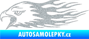 Samolepka Animal flames 023 levá orel Ultra Metalic stříbrná metalíza