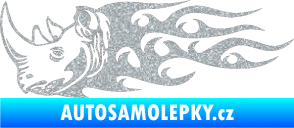 Samolepka Animal flames 025 levá nosorožec Ultra Metalic stříbrná metalíza
