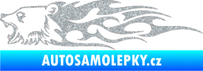 Samolepka Animal flames 027 levá  medvěd Ultra Metalic stříbrná metalíza
