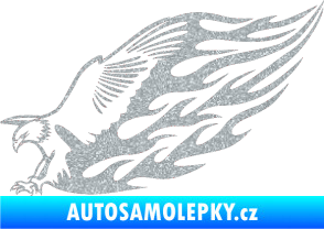 Samolepka Animal flames 029 levá orel Ultra Metalic stříbrná metalíza