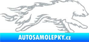 Samolepka Animal flames 032 pravá vlk Ultra Metalic stříbrná metalíza