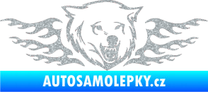Samolepka Animal flames 034 pravá  vlk Ultra Metalic stříbrná metalíza