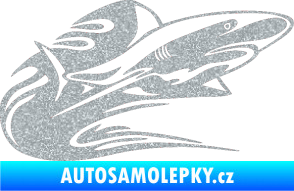 Samolepka Animal flames 037 pravá žralok Ultra Metalic stříbrná metalíza