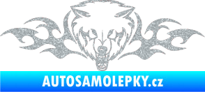 Samolepka Animal flames 038 levá  vlk Ultra Metalic stříbrná metalíza