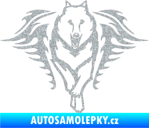 Samolepka Animal flames 039 pravá  vlk Ultra Metalic stříbrná metalíza