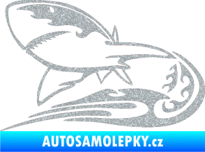 Samolepka Animal flames 041 levá žralok Ultra Metalic stříbrná metalíza