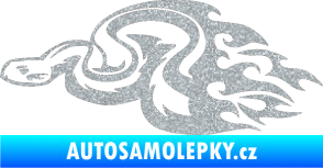 Samolepka Animal flames 042 levá had Ultra Metalic stříbrná metalíza