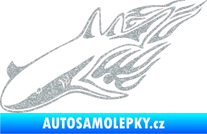 Samolepka Animal flames 048 levá žralok Ultra Metalic stříbrná metalíza