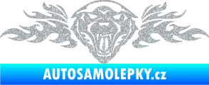 Samolepka Animal flames 058 levá vlk Ultra Metalic stříbrná metalíza