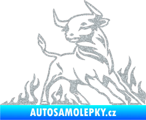Samolepka Animal flames 062 pravá býk Ultra Metalic stříbrná metalíza