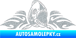 Samolepka Animal flames 063 pravá piraňa Ultra Metalic stříbrná metalíza