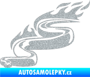 Samolepka Animal flames 064 levá had Ultra Metalic stříbrná metalíza