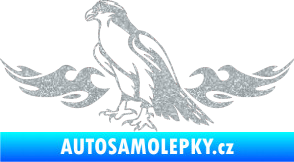 Samolepka Animal flames 069 levá orel Ultra Metalic stříbrná metalíza