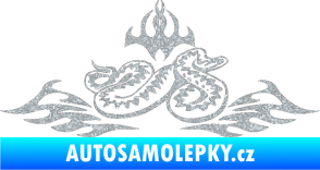 Samolepka Animal flames 070 pravá zmije Ultra Metalic stříbrná metalíza