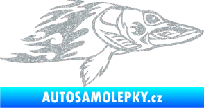 Samolepka Animal flames 074 pravá ryba Ultra Metalic stříbrná metalíza
