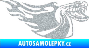 Samolepka Animal flames 082 pravá kobra Ultra Metalic stříbrná metalíza