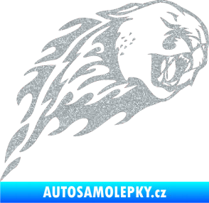 Samolepka Animal flames 083 pravá puma Ultra Metalic stříbrná metalíza