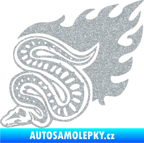 Samolepka Animal flames 086 levá had Ultra Metalic stříbrná metalíza