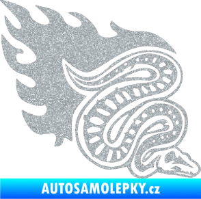 Samolepka Animal flames 086 pravá had Ultra Metalic stříbrná metalíza