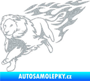 Samolepka Animal flames 087 levá lev Ultra Metalic stříbrná metalíza