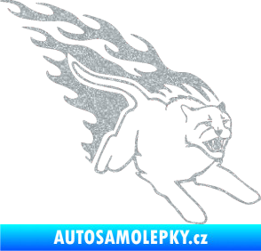 Samolepka Animal flames 096 pravá puma Ultra Metalic stříbrná metalíza