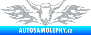 Samolepka Animal flames 098 levá býk Ultra Metalic stříbrná metalíza
