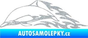 Samolepka Animal flames 099 levá delfín Ultra Metalic stříbrná metalíza