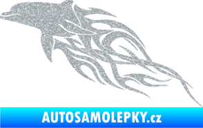 Samolepka Animal flames 102 levá delfín Ultra Metalic stříbrná metalíza