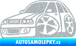 Samolepka Audi A4 karikatura levá Ultra Metalic stříbrná metalíza