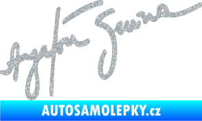 Samolepka Podpis Ayrton Senna Ultra Metalic stříbrná metalíza