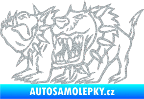 Samolepka Bad dogs levá zuřiví psi Ultra Metalic stříbrná metalíza
