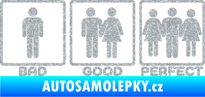 Samolepka Bad good perfect 002 nápis Ultra Metalic stříbrná metalíza