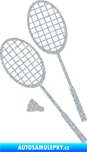 Samolepka Badminton rakety levá Ultra Metalic stříbrná metalíza