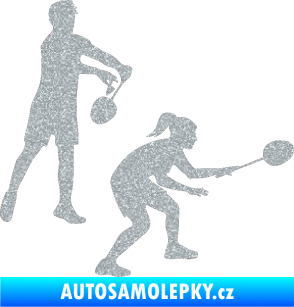 Samolepka Badminton team pravá Ultra Metalic stříbrná metalíza