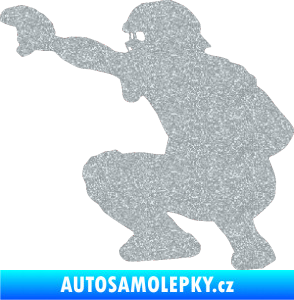 Samolepka Baseball 005 levá Ultra Metalic stříbrná metalíza
