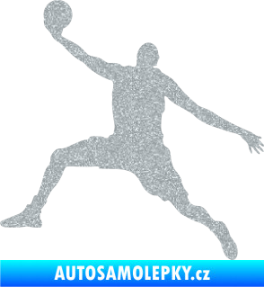 Samolepka Basketbal 002 levá Ultra Metalic stříbrná metalíza