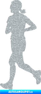 Samolepka Běžkyně 001 levá jogging Ultra Metalic stříbrná metalíza