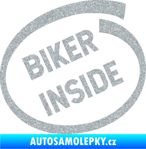 Samolepka Biker inside 005 nápis Ultra Metalic stříbrná metalíza